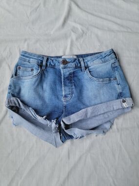 One Teaspoon Bandits Distressed Light Blue Denim Cutoff Shorts Bohobo